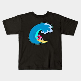 Surfing A Wave Kids T-Shirt